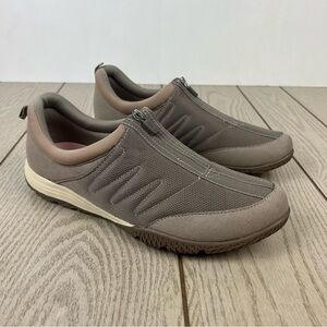 Easy Spirit Be Strong 2 Zipper Front Walking Sneakers Shoes 12M Taupe $70